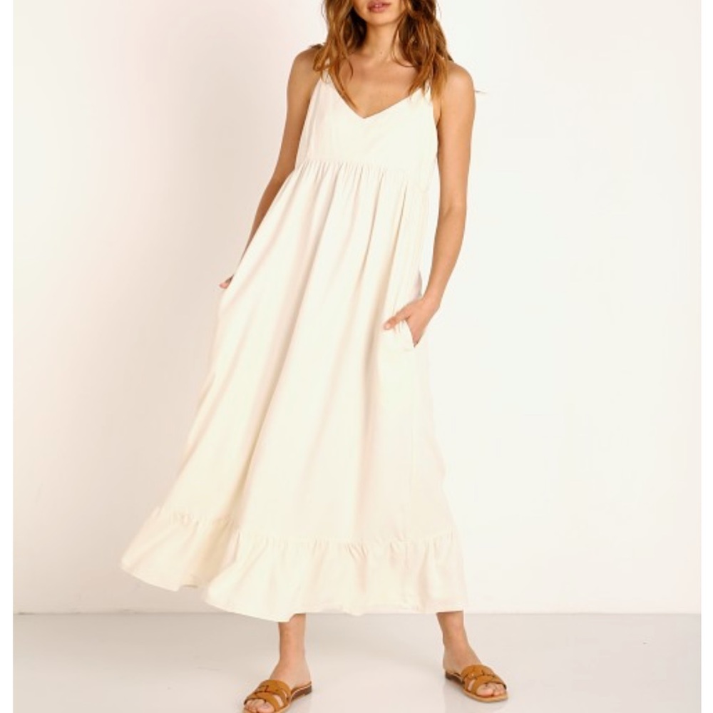 LACAUSA Indio Dress, Natural Silk, Small